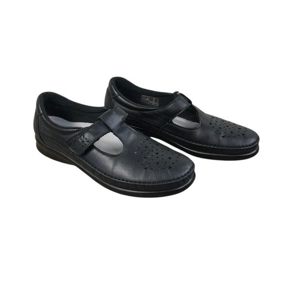 SAS Willow Leather Loafer Women Sz 9N Black Cutout Tripad Comfy Retro Made USA - Picture 11 of 15